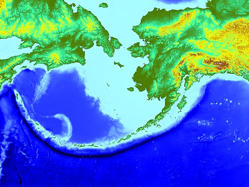 Map of the Aleutian Trench. 