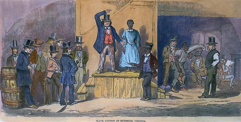 A slave auction in Virginia.