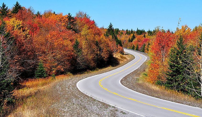 Highland Scenic Highway in fall.