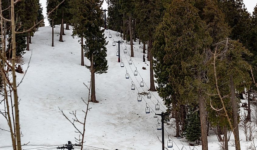 Chair lifts at Mount Lemmon Ski Valley, Arizona.