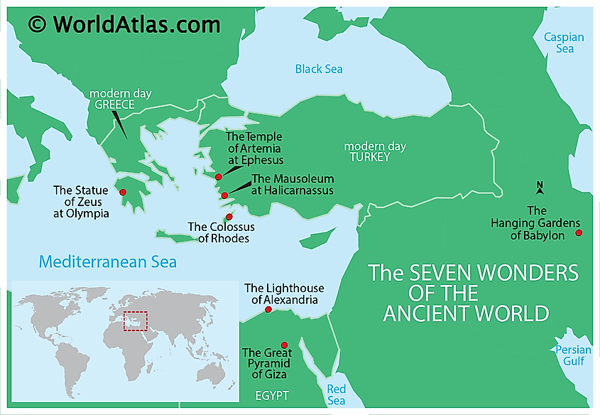 7 Wonders Of The Ancient World Map