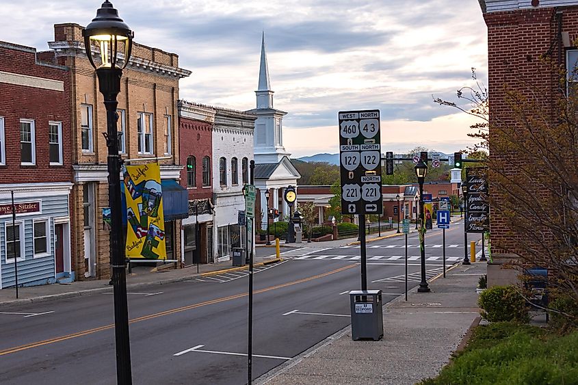 Downtown Bedford, Virginia.