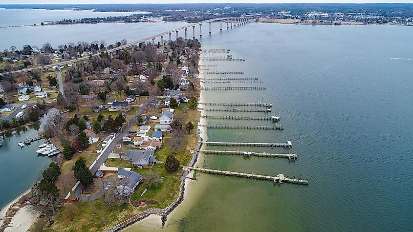 Lexington Park, Maryland: Waterfront Houses in St. Mary's County, Part of the Solomon Islands.