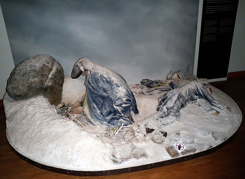 Exhibition illustrating the conditions of the Carolean Death March, at the Swedish Army Museum in Stockholm, Sweden