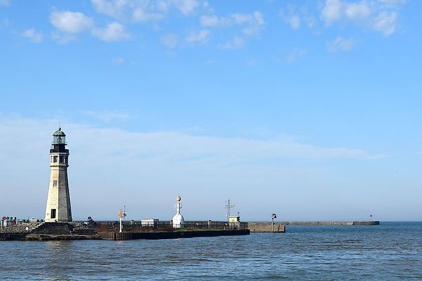 Lighthouse Beacon Guidance on Lake Erie in Buffalo New York Mouth of the Niagara River