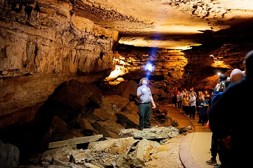 The Mammoth Cave Tour in the Mammoth Cave National Park, Kentucky