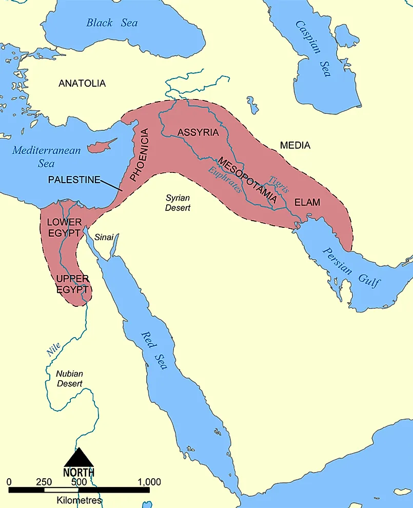 Middle East Map With Rivers And Seas