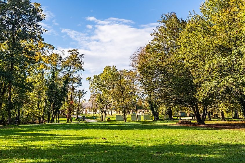 The expansive park surrounding Novi Dvori estate
