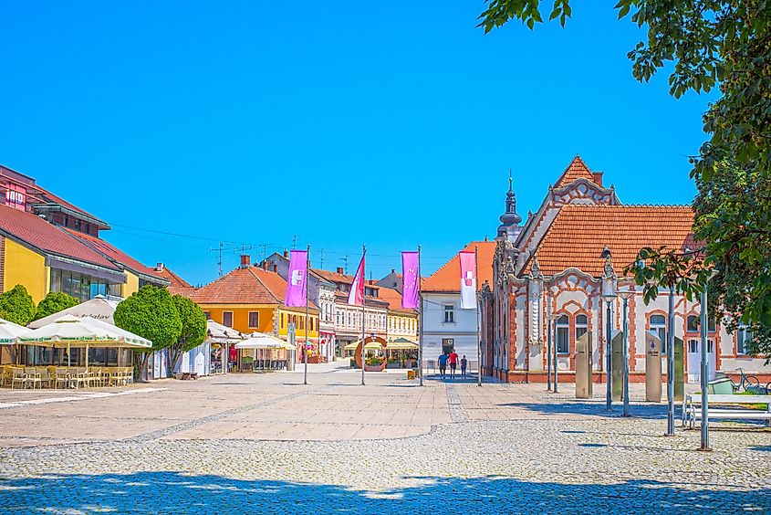 Town of Cakovec main street view, Medjimurje region of Croatia.
