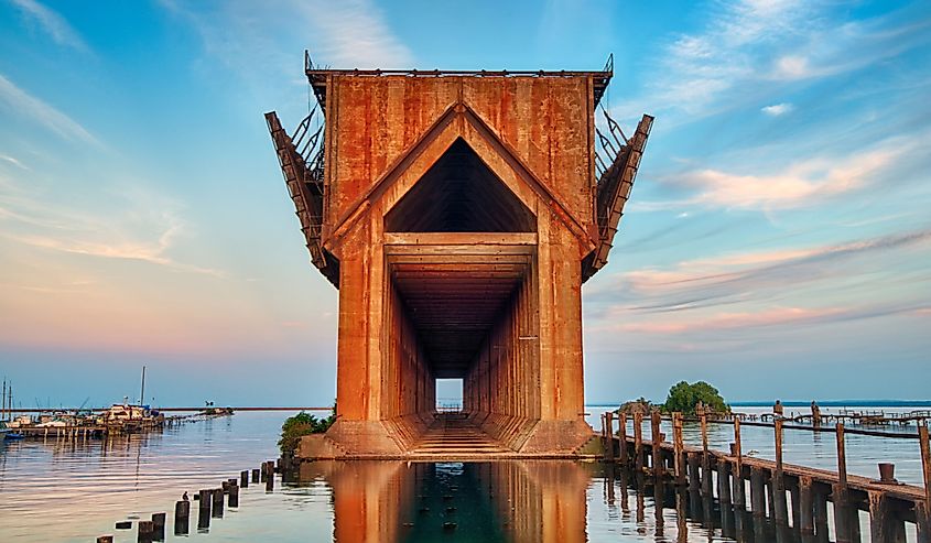 Old Ore Dock in Marquette Michigan's Lower Harbor on Lake Superior