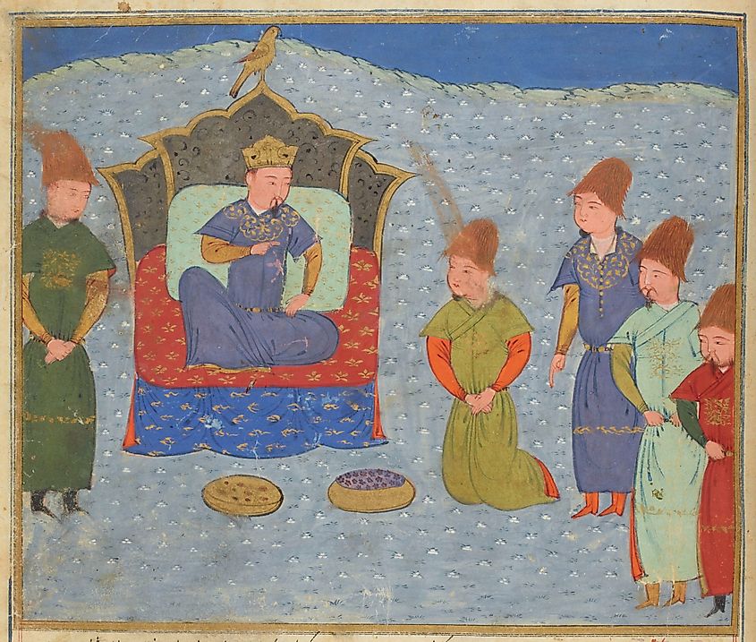 Batu Khan on the throne of the Golden Horde. 
