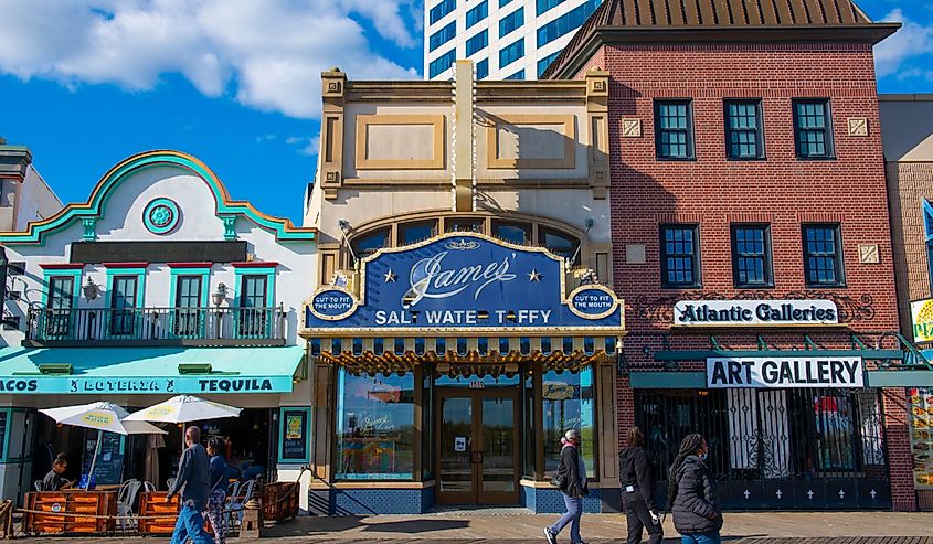 Historic Boardwalk in Atlantic City, New Jersey