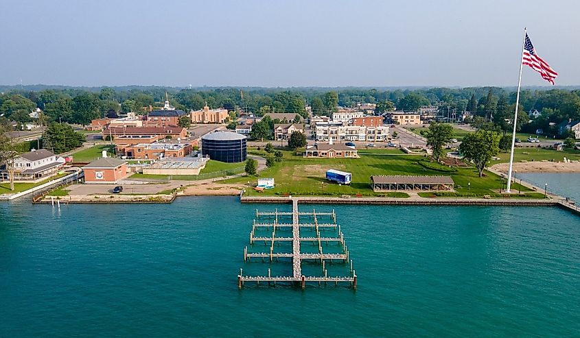 Downtown New Baltimore located on the shore of Lake St Clair