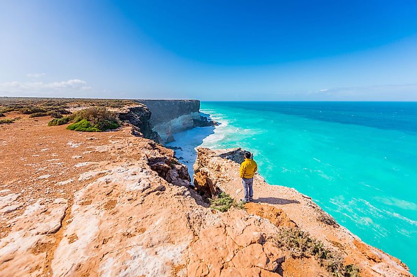 Man admiring views of Great Australian Bight
