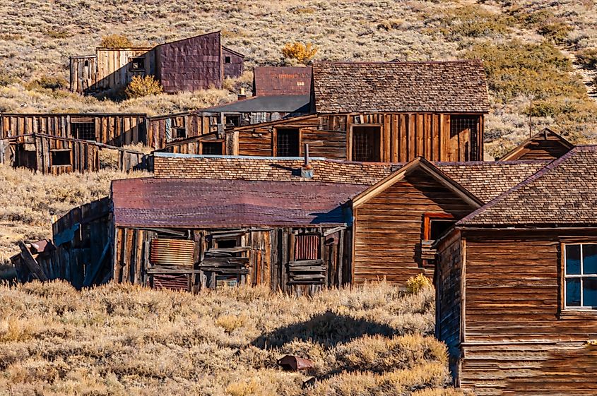 Old western abandoned gold mining ghost town