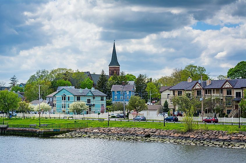 View of Fair Haven Heights, and the Quinnipiac River in New Haven, Connecticut