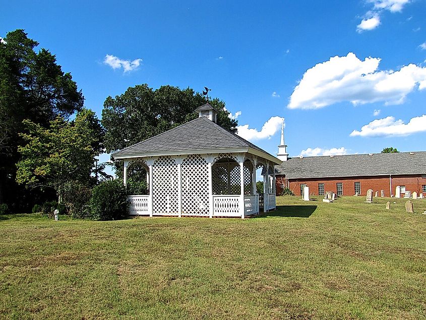 Gazebo at the First Baptist Church in Calhoun, Tennessee, United States.