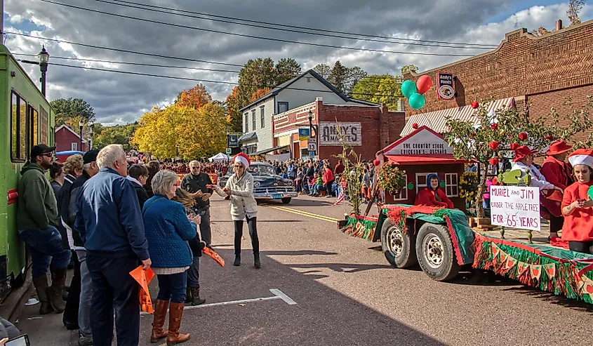 People enjoy the Annual Applefest in Bayfield, Wisconsin.
