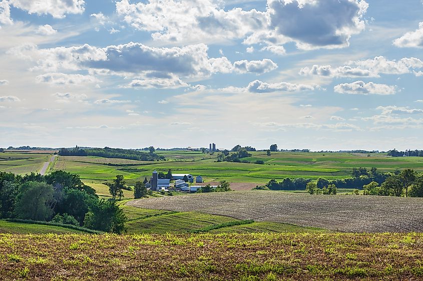 Vast farmland in the U.S. Midwest.
