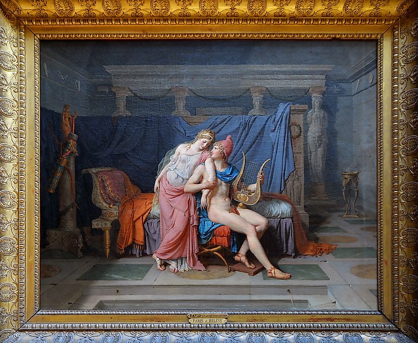 The Love of Paris and Helen by Jacques-Louis David (Livioandronico2013, Public domain, via Wikimedia Commons)