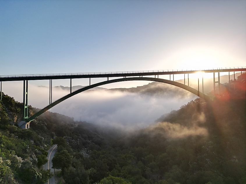 Cold Springs Bridge. Cold Springs Canyon, Santa Barbara, California.
