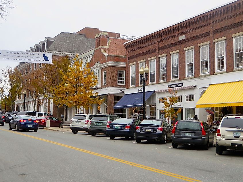 Main Street in Hanover, New Hampshire.