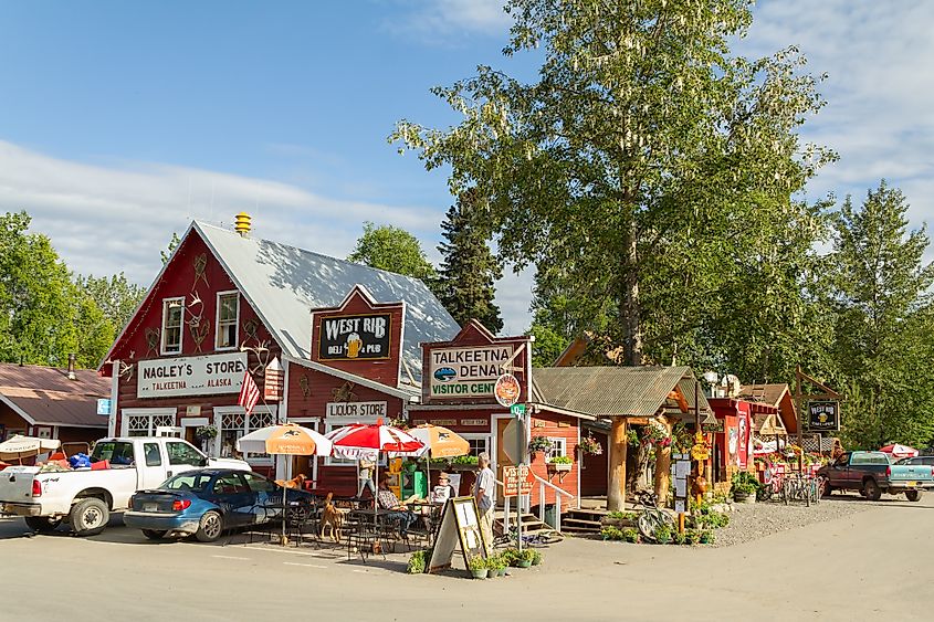 The Visitor Center and shops in Talkeetna, Alaska. Image credit Manamana via Shutterstock