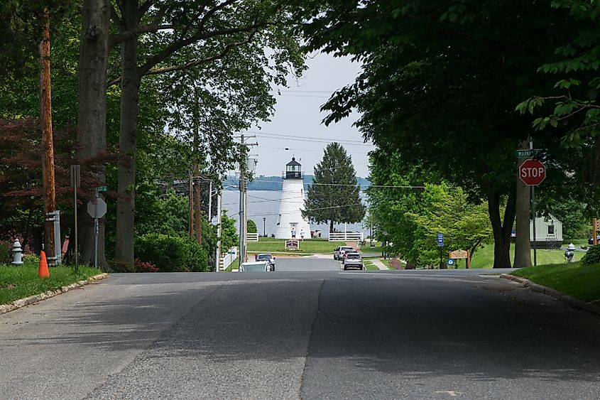 Distant lighthouse in Havre De Grace, Maryland