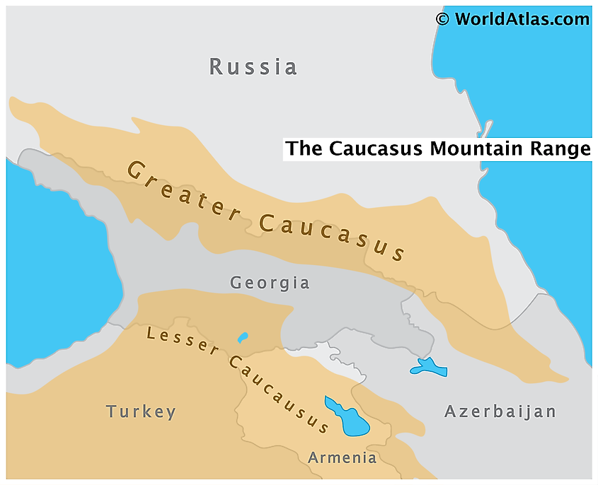 Caucasus Mountains On World Map