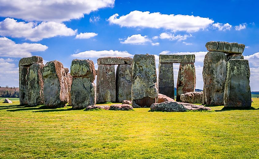 Stonehenge - an ancient prehistoric stone monument on Salisbury Plain, Wiltshire, England. 