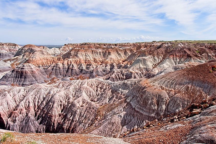 The rock formations in Painted Desert, Northern Arizona