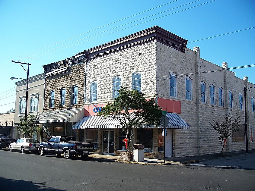 Downtown street in Flomaton, Alabama.