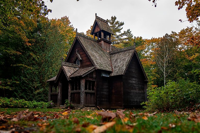The Washington Island Stavkirke Stave Church in Washington Island, Wisconsin.