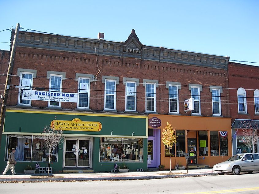 An antique store in Hawley, Pennsylvania.
