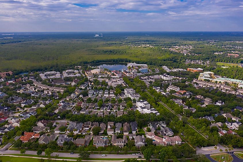 Aerial view of Celebration, Florida