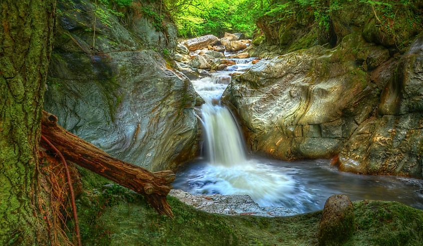 Beautiful waterfall in east Middlebury, Vermont. 