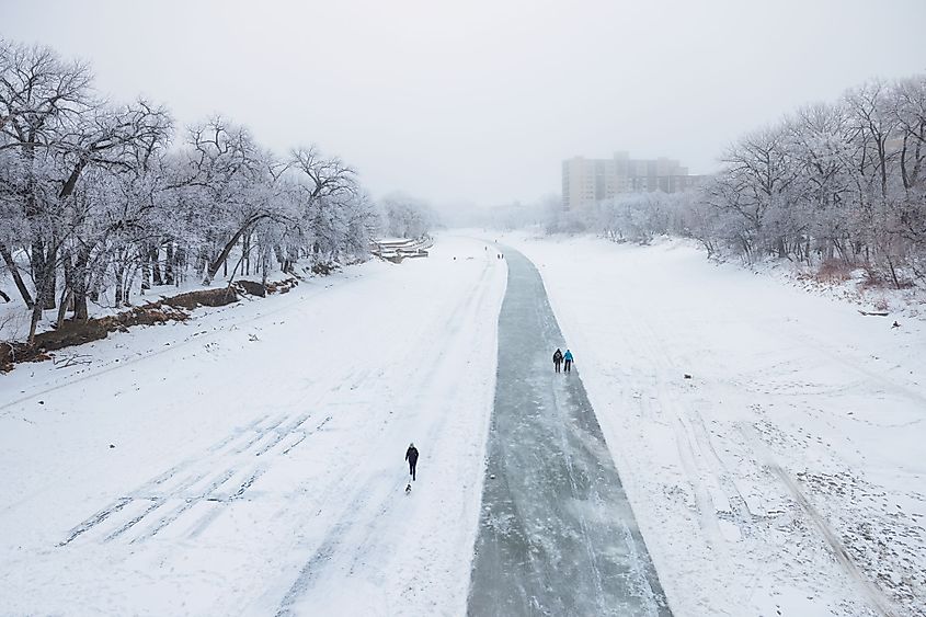 frozen Assiniboine River