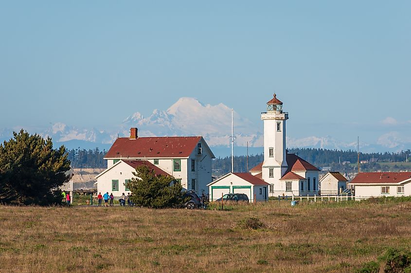 The Lighthouse at Fort Worden Historical State Park in Port Townsend, Washington State, USA.