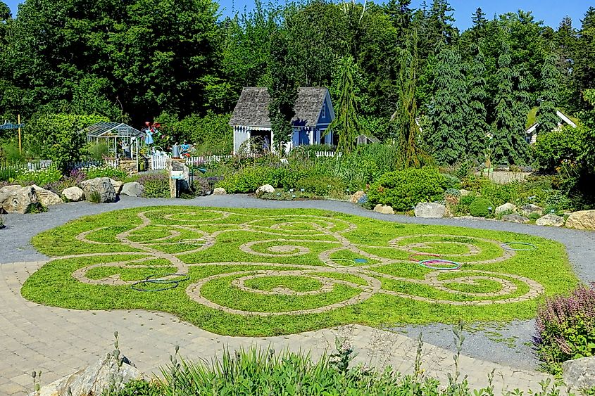 The Bibby and Harold Alfond Children's Garden at Coastal Maine Botanical Gardens. Photo via WikimediaCommons