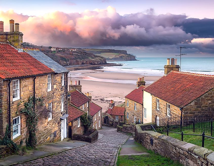 Robin Hood’s Bay, a beautiful historic seaside village in the UK.
