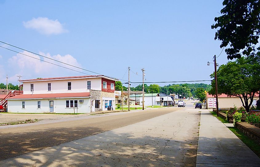 View along Main Street in Van Buren, Missouri.
