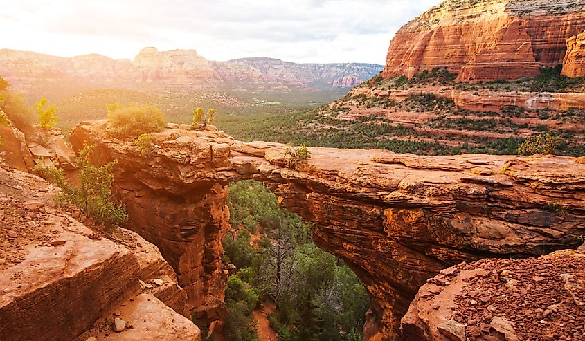 Travel in Devil's Bridge Trail, scenic view panoramic landscape, Sedona