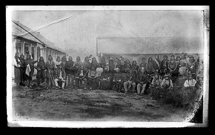 Sioux - Chippewa Peace Conference: Fort Abercrombie, August 12-15, 1870, Dakota Territory. The Sioux and Chippewa signed a Peace treaty that day that has never been broken.