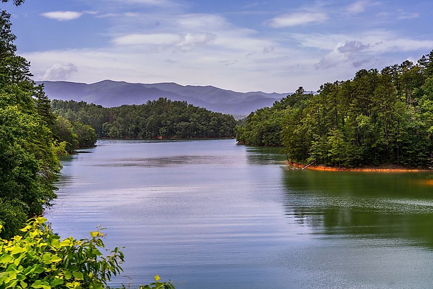 The Tuckasegee River near Bryson City, North Carolina.