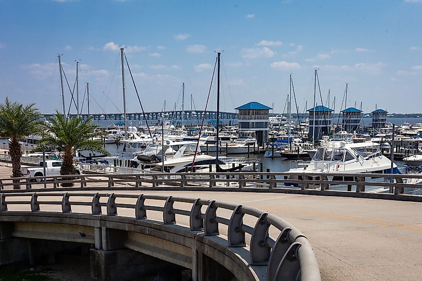 The marina in Bay St. Louis, Mississippi