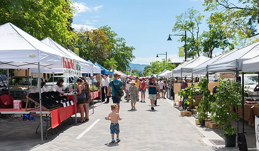  Main Street for the Penticton Farmer's Market, British Columbia.