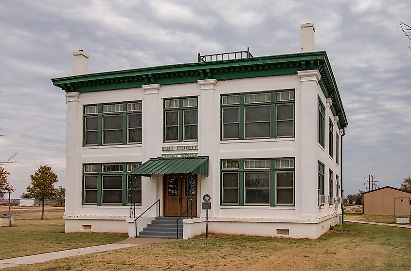 The old King County Courthouse in Guthrie, Texas.