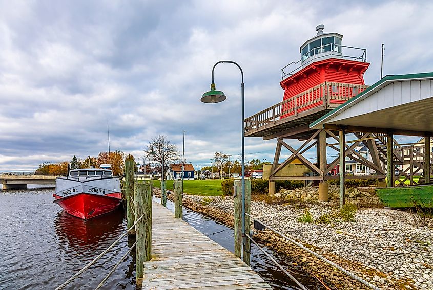 Two Rivers, USA - October 24, 2019 : Rogers Street Fishing Village Museum in Two Rivers Town of Wisconsin.