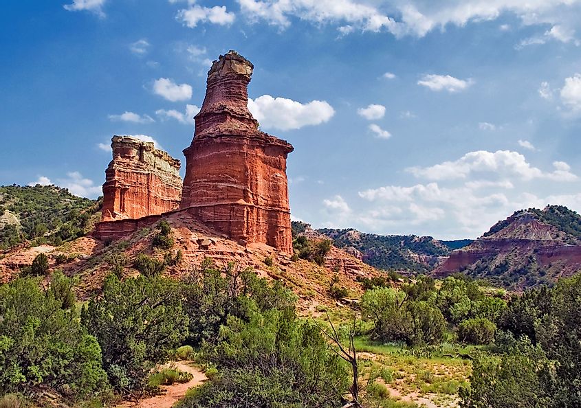 The famous Lighthouse Rock at Palo Duro Canyon State Park, Texas
