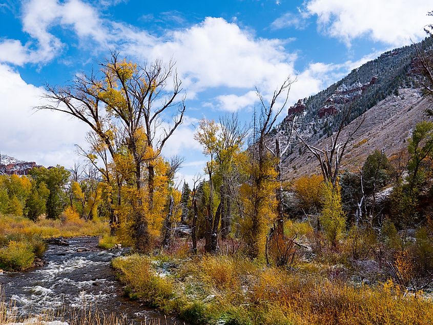 The Frying Pan River Valley and Reudi Reservoir near Basalt, Colorad